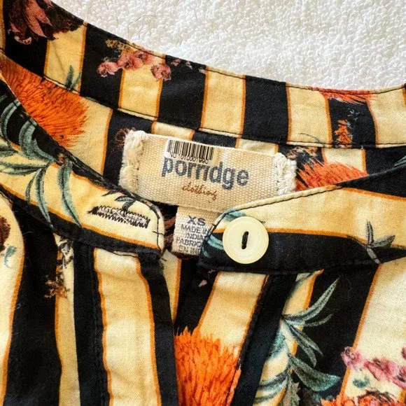 Anthropologie Striped Floral Women's Button Up Shirt Size XS - Picture 3 of 5